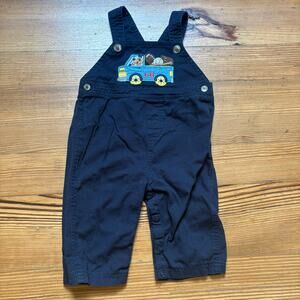 Toffee Apple dark blue dog sports truck cotton toddler overall pants SIZE 9M